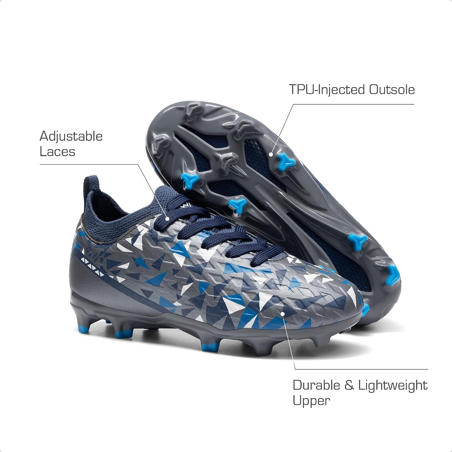 image:imageDREAM PAIRS Kids HighSpeed Soccer CleatsDark GreyNavy