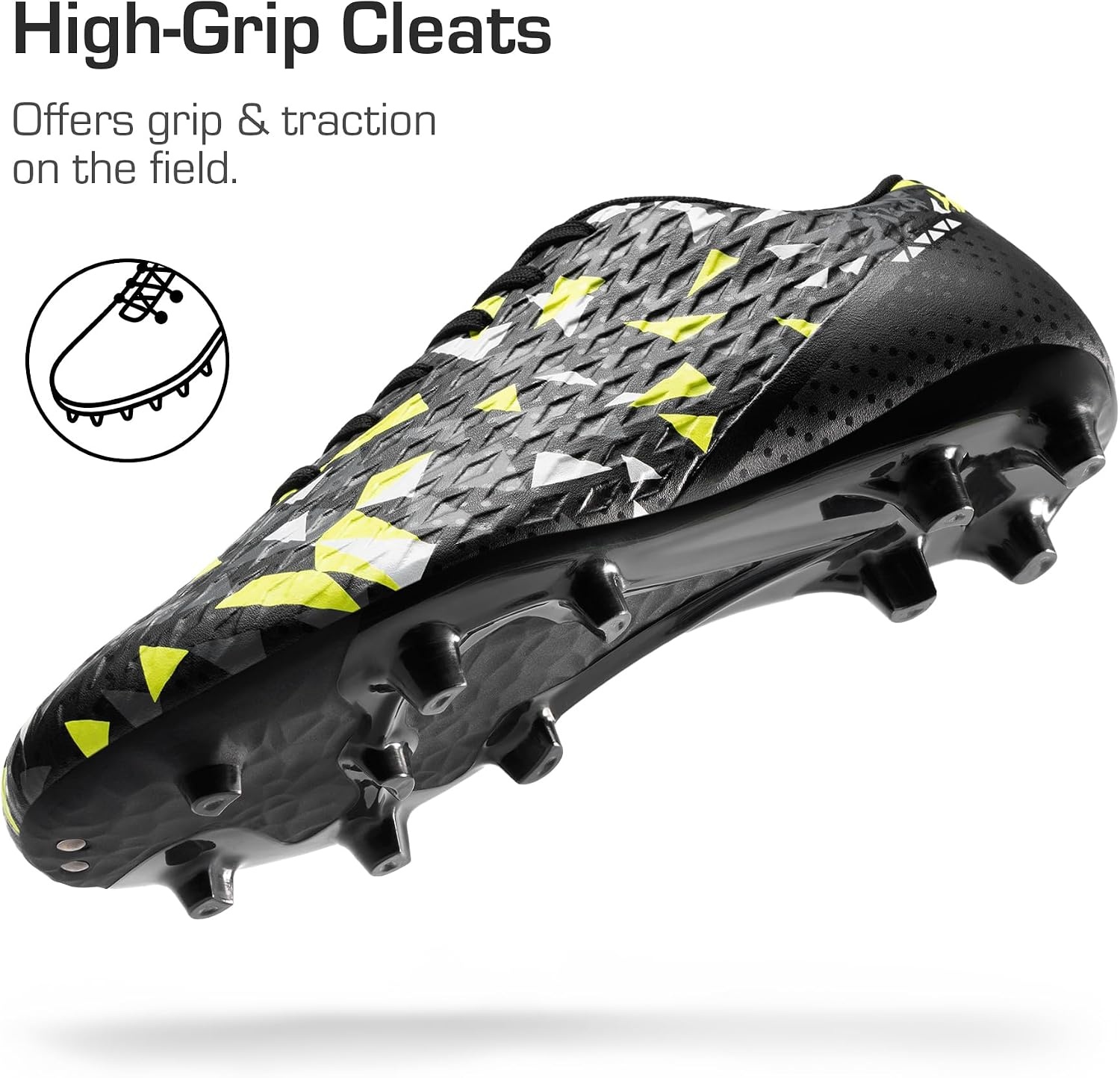 image:imageDREAM PAIRS Mens Soccer Cleats Football Shoes LaceUpBlackDark Grey