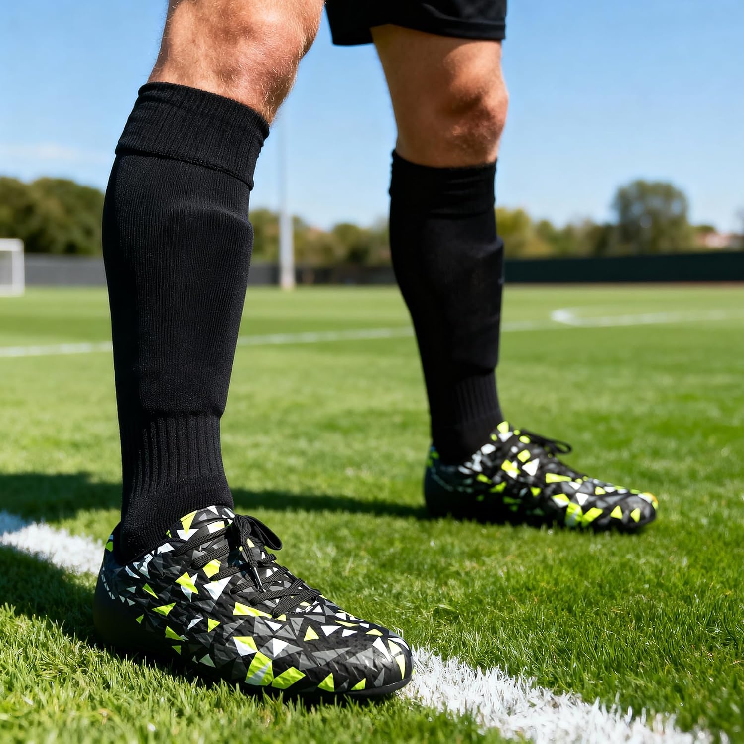 image:imageDREAM PAIRS Mens Soccer Cleats Football Shoes LaceUpBlackDark Grey