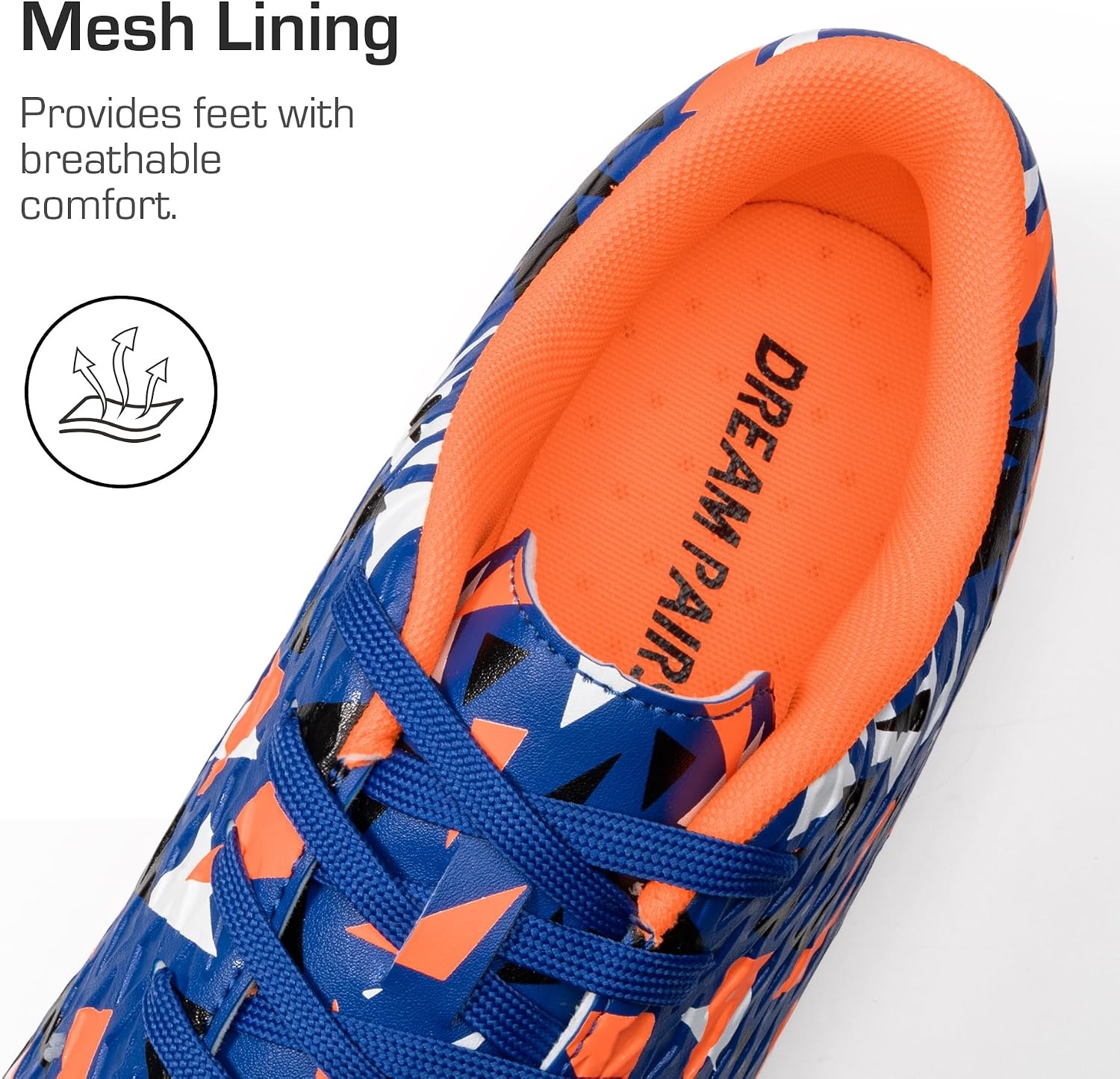 image:imageDREAM PAIRS Mens Soccer Cleats Football Shoes LaceUpOrangeRoyal Blue