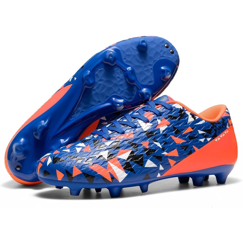 image:imageDREAM PAIRS Mens Soccer Cleats Football Shoes LaceUpOrangeRoyal Blue