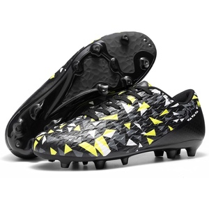 DREAM PAIRS Men’s Soccer Cleats Football Shoes Lace-Up(Black/Dark Grey)