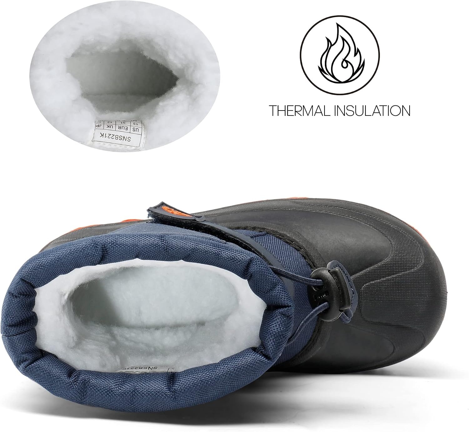 image:imageNORTIV 8 Kids Snow Boots Boys GirlsNavy Blue