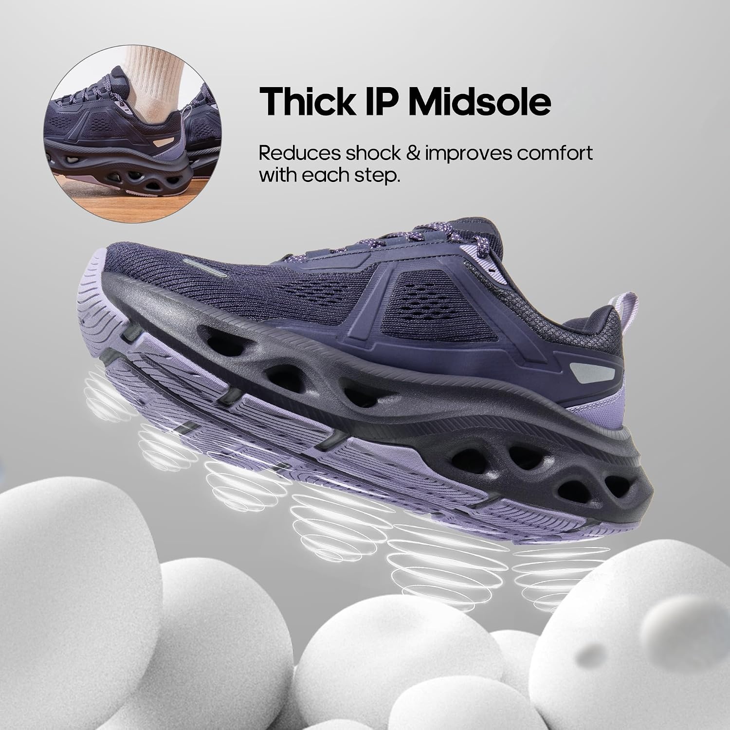 image:imageNORTIV 8 Womens Cushioned Walking Fashion SneakersDark Purple