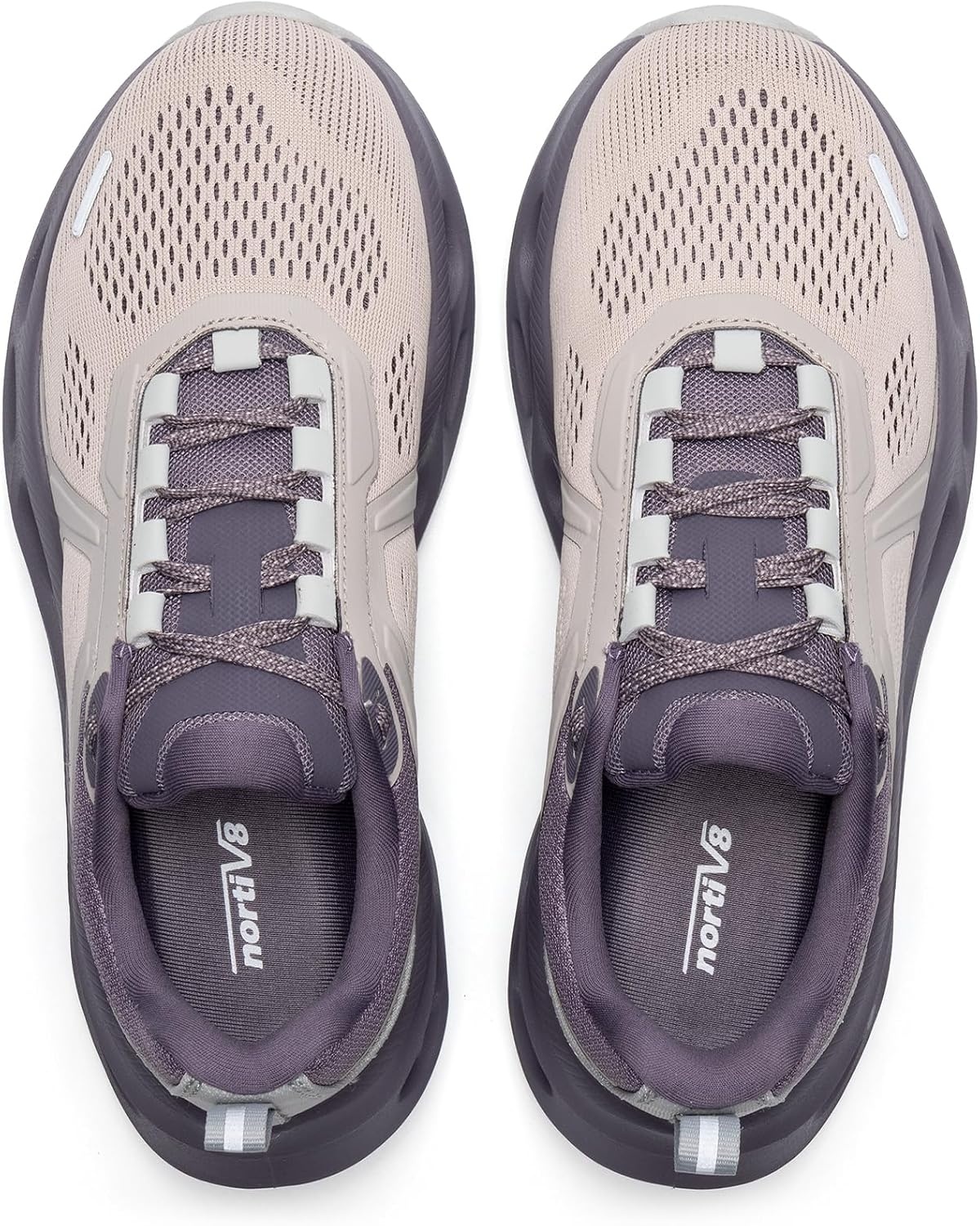 image:imageNORTIV 8 Womens Cushioned Walking Fashion SneakersGrey PinkPurple