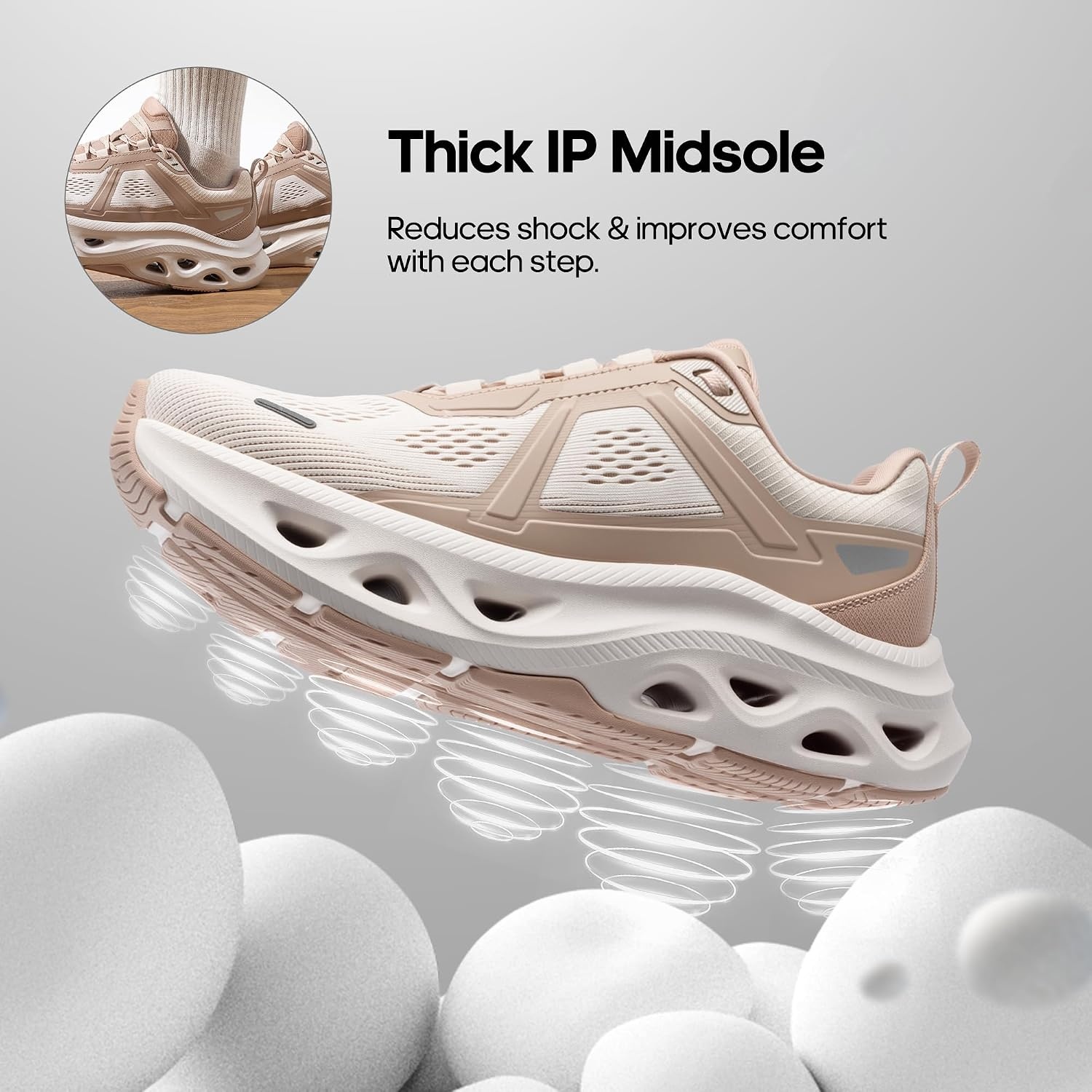 image:imageNORTIV 8 Womens Cushioned Walking Fashion SneakersNude Pink
