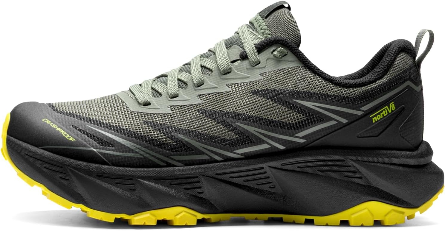 image:imageNORTIV 8 Womens Breathable Trail Running ShoesBlackArmy Green