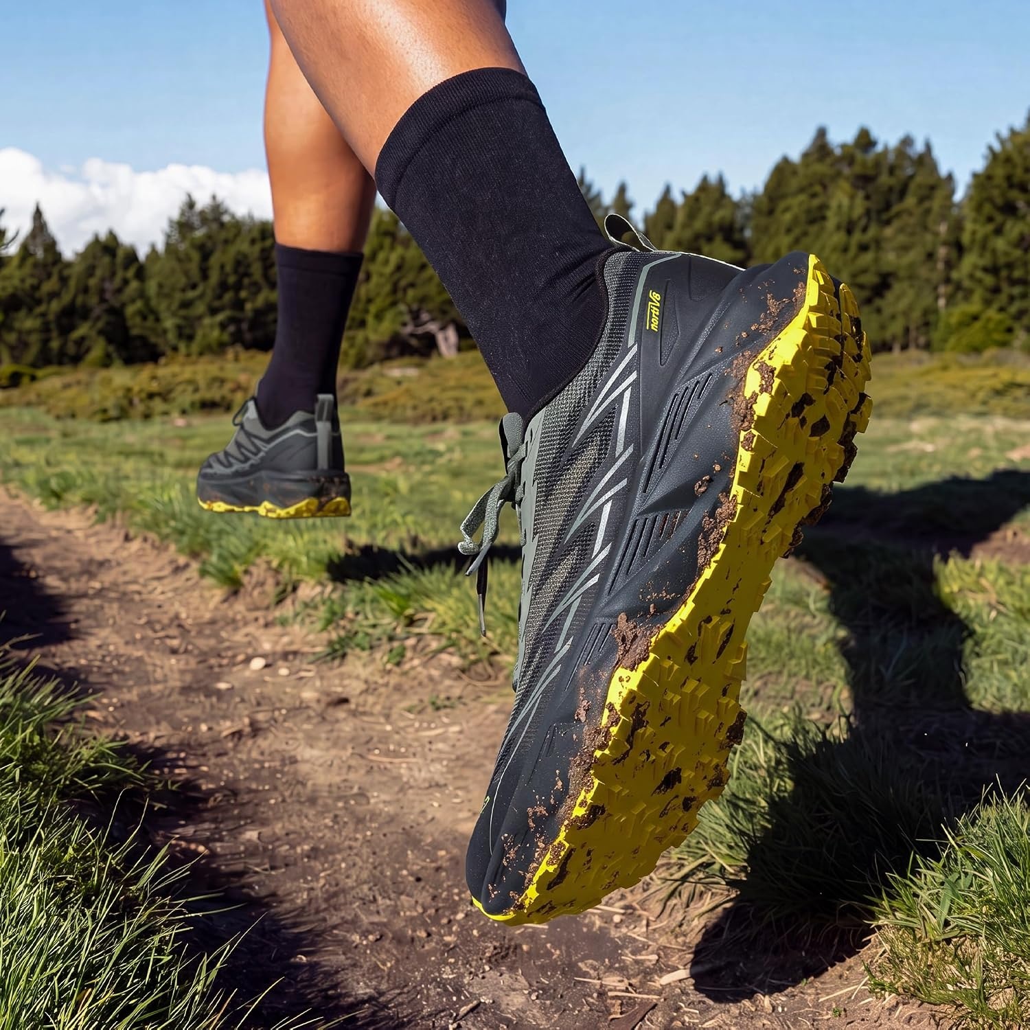 image:imageNORTIV 8 Womens Breathable Trail Running ShoesBlackArmy Green