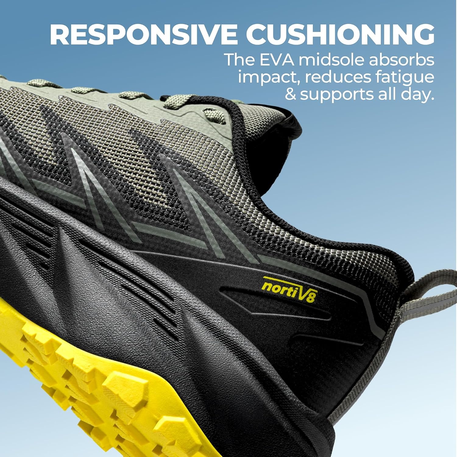 image:imageNORTIV 8 Womens Breathable Trail Running ShoesBlackArmy Green