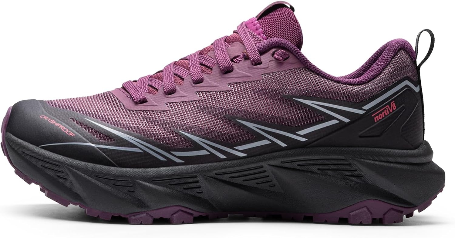 image:imageNORTIV 8 Womens Breathable Trail Running ShoesBlackPurple