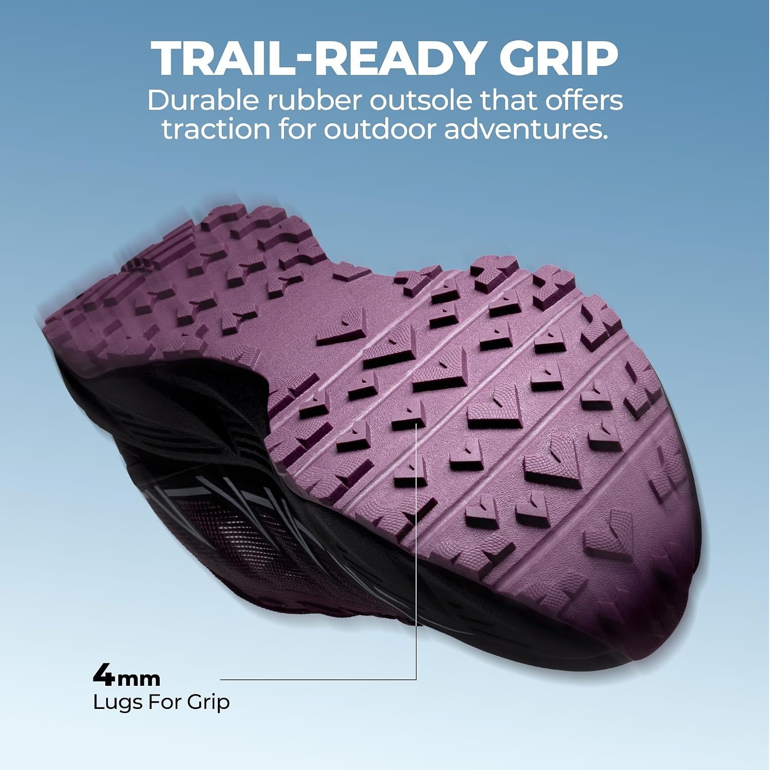 image:imageNORTIV 8 Womens Breathable Trail Running ShoesBlackPurple