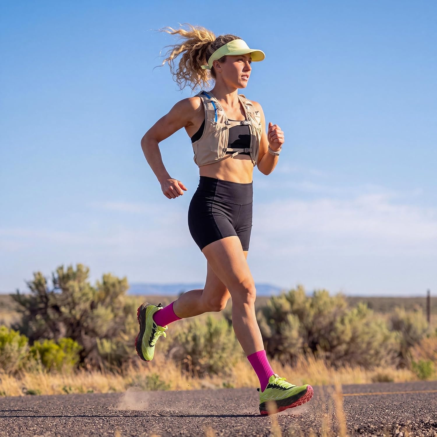 image:imageNORTIV 8 Womens Breathable Trail Running ShoesLemon Green