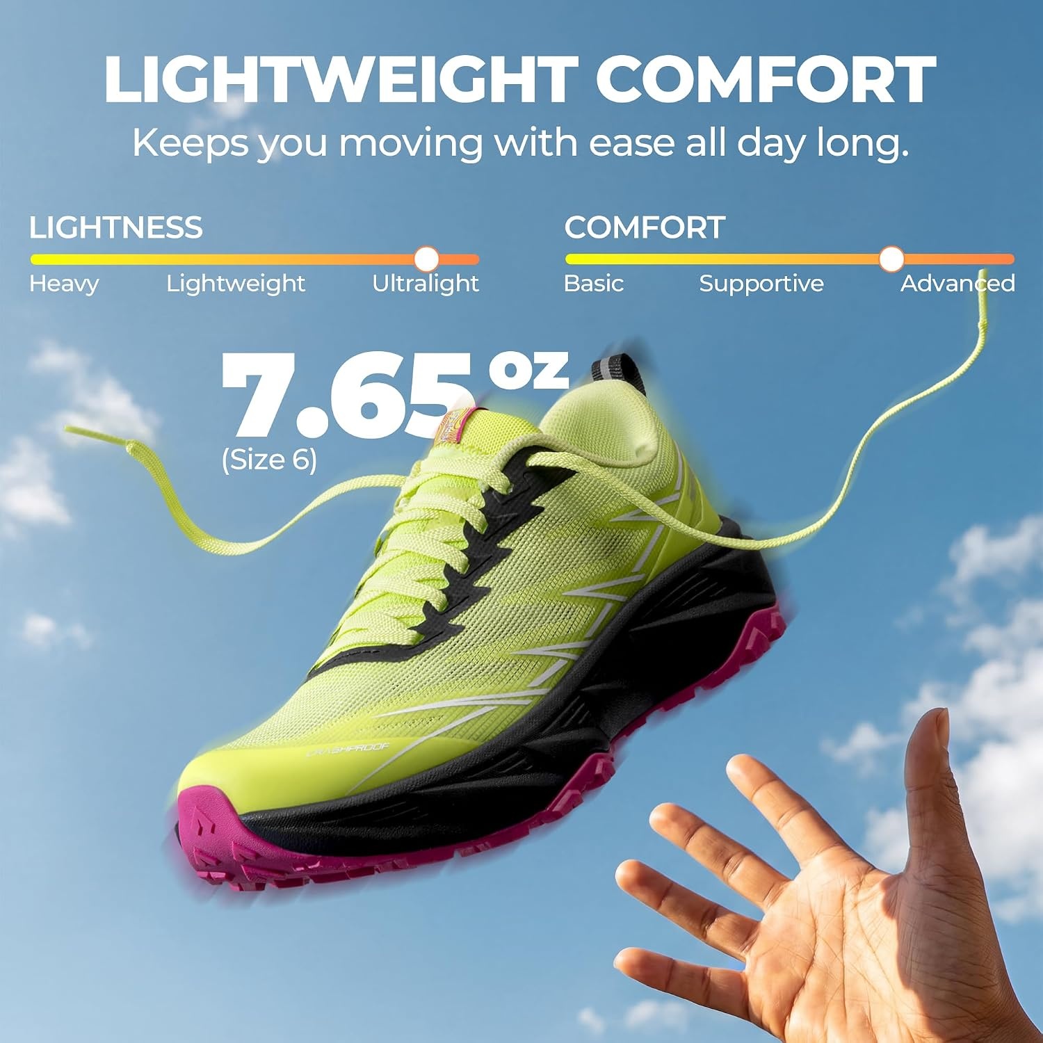 image:imageNORTIV 8 Womens Breathable Trail Running ShoesLemon Green