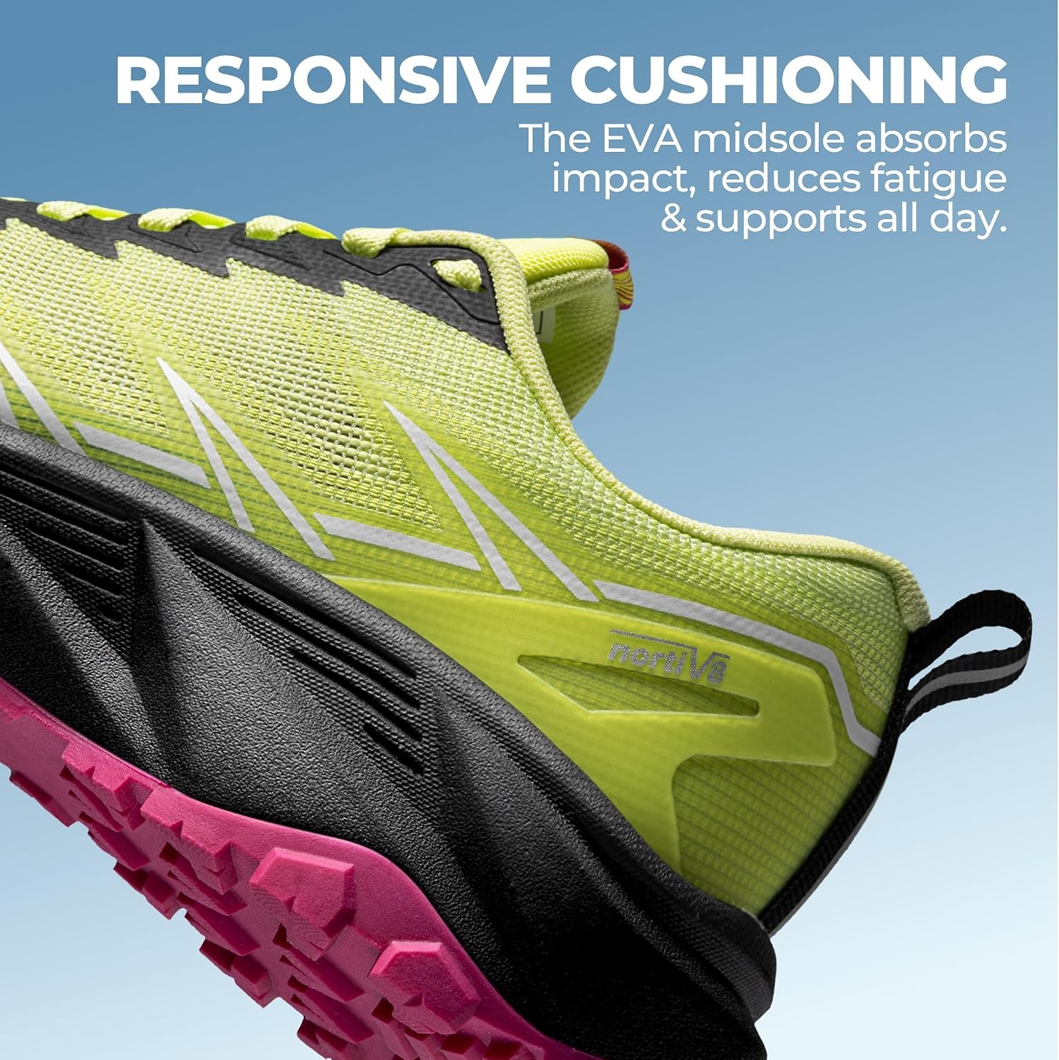 image:imageNORTIV 8 Womens Breathable Trail Running ShoesLemon Green