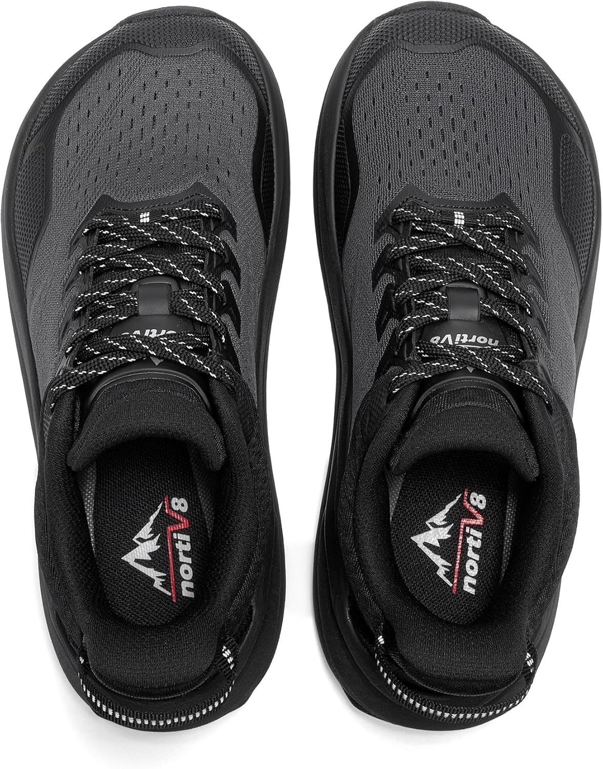 image:imageNORTIV 8 Womens Wide Toe Box Trail Running Walking ShoeAll Black
