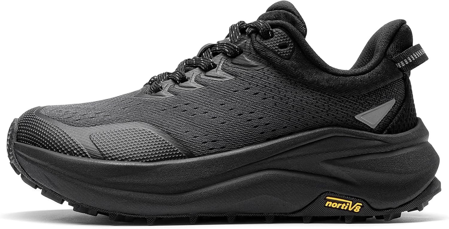 image:imageNORTIV 8 Womens Wide Toe Box Trail Running Walking ShoeAll Black