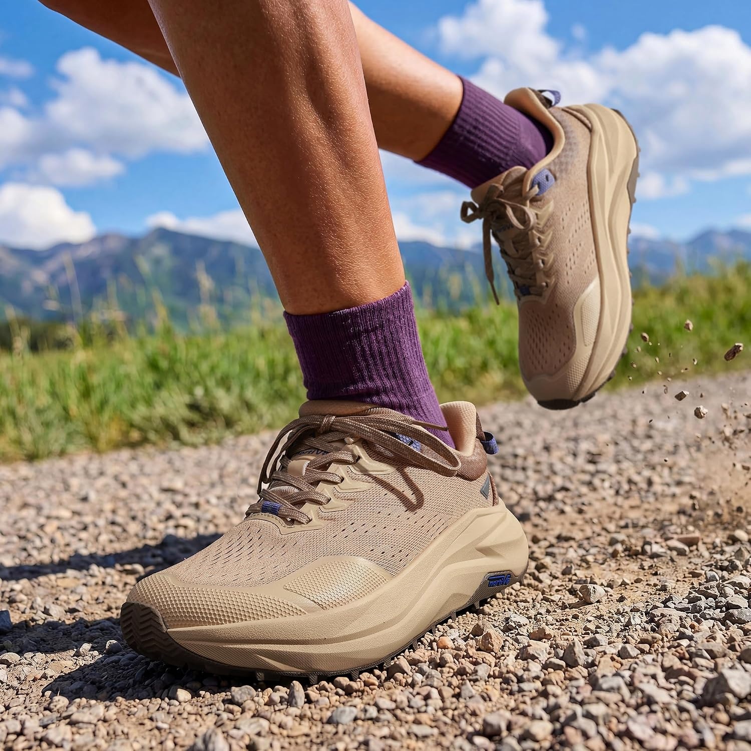 image:imageNORTIV 8 Womens Wide Toe Box Trail Running Walking ShoeKhaki