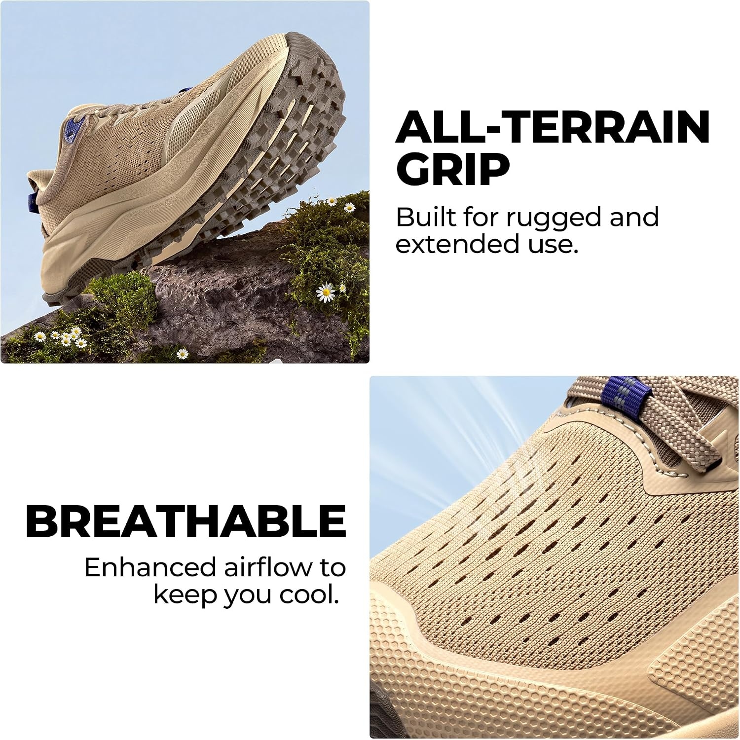 image:imageNORTIV 8 Womens Wide Toe Box Trail Running Walking ShoeKhaki