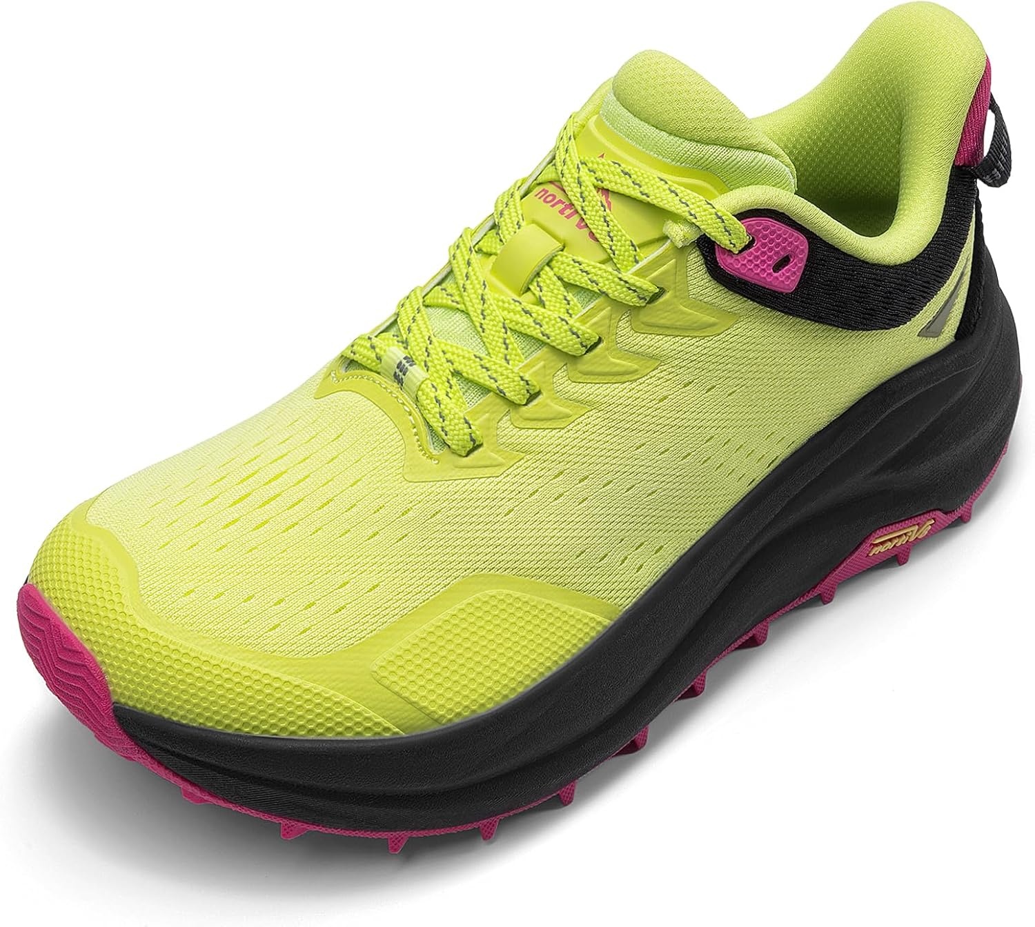 image:imageNORTIV 8 Womens Wide Toe Box Trail Running Walking ShoeLemon Green