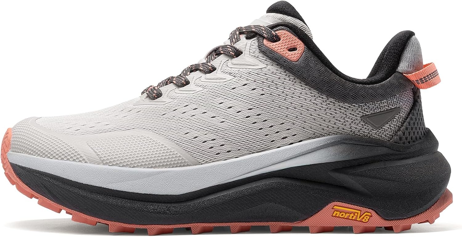 image:imageNORTIV 8 Womens Wide Toe Box Trail Running Walking ShoeLight GreyPink