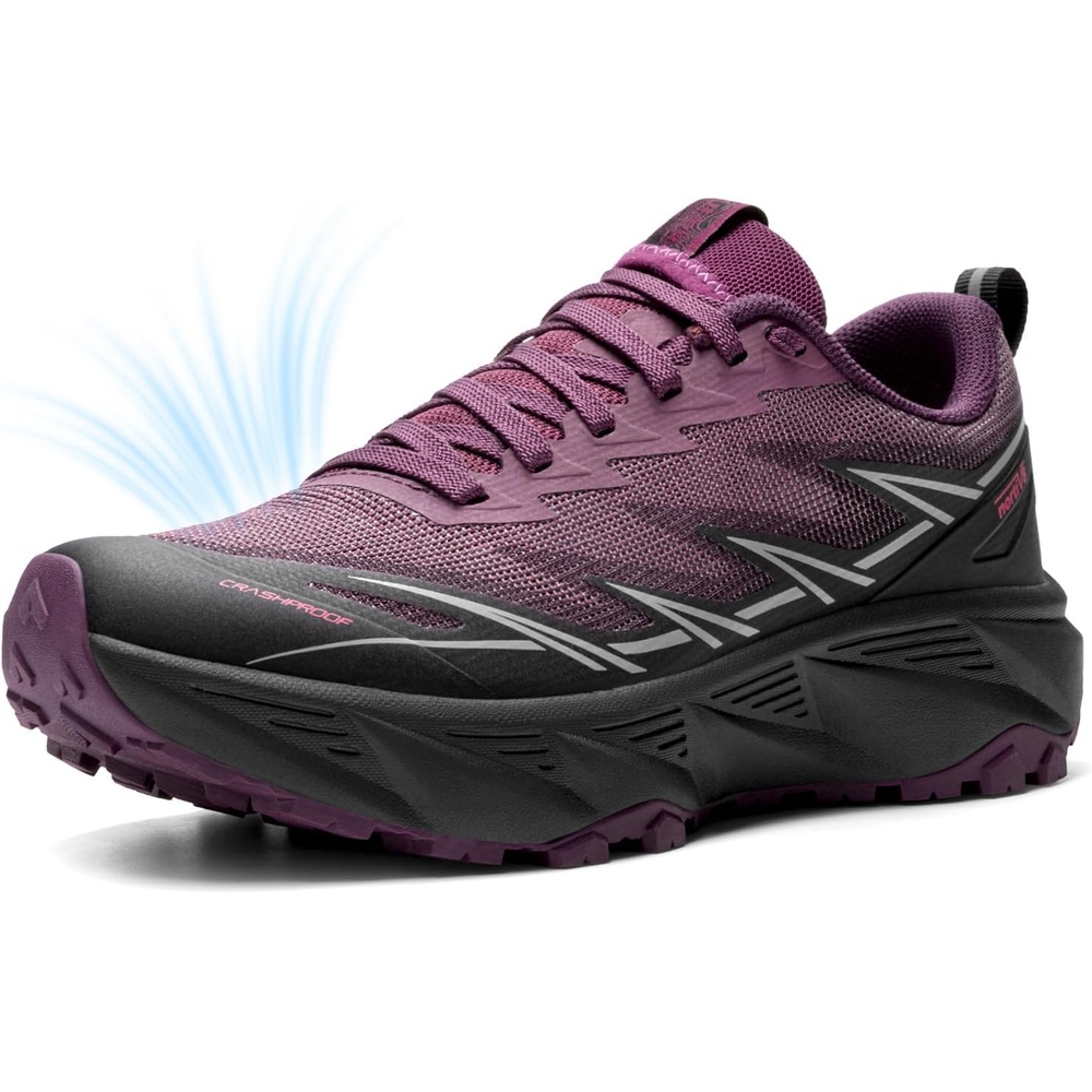 image:imageNORTIV 8 Womens Breathable Trail Running ShoesBlackPurple