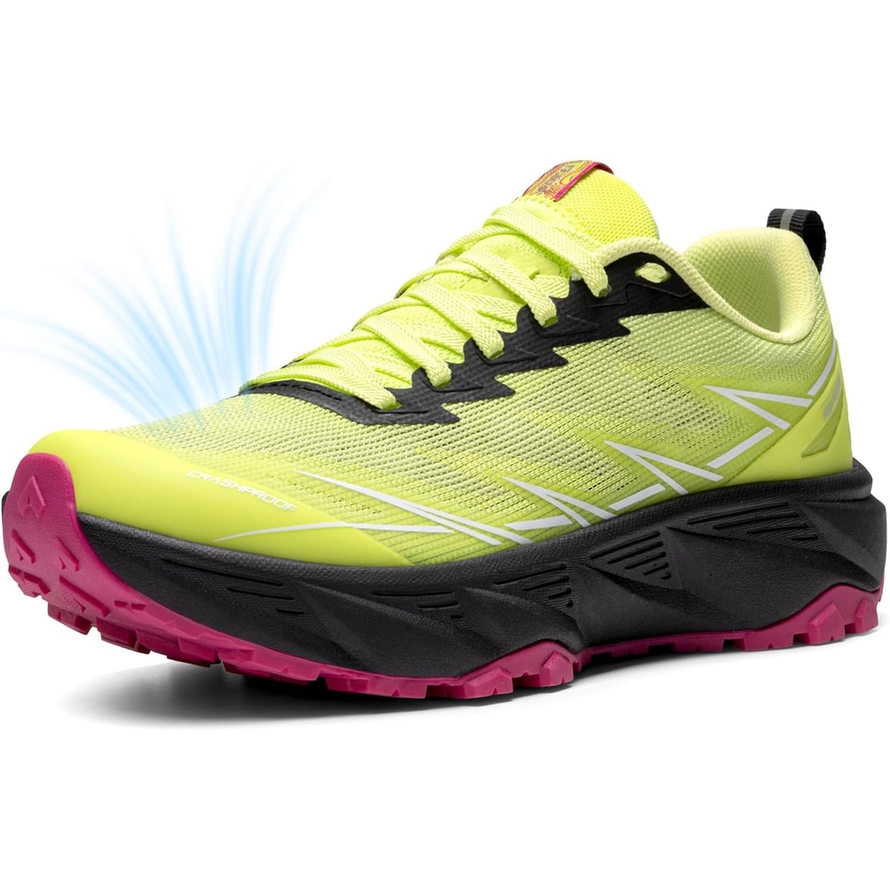 image:imageNORTIV 8 Womens Breathable Trail Running ShoesLemon Green