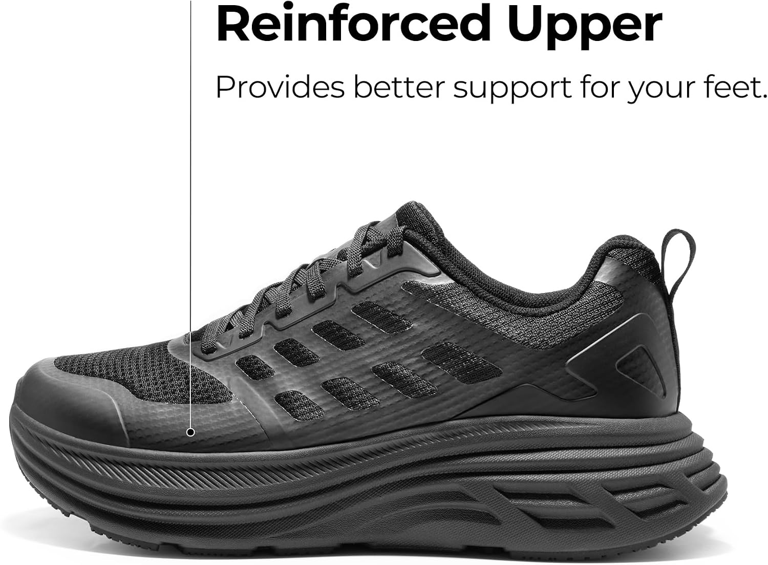 image:imageNORTIV 8 Mens Walking Running Tennis Shoes SneakersAll Black