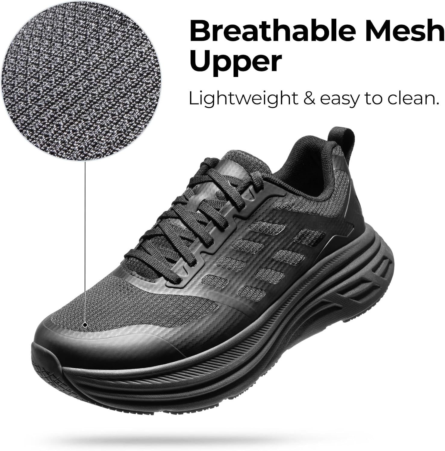 image:imageNORTIV 8 Mens Walking Running Tennis Shoes SneakersAll Black
