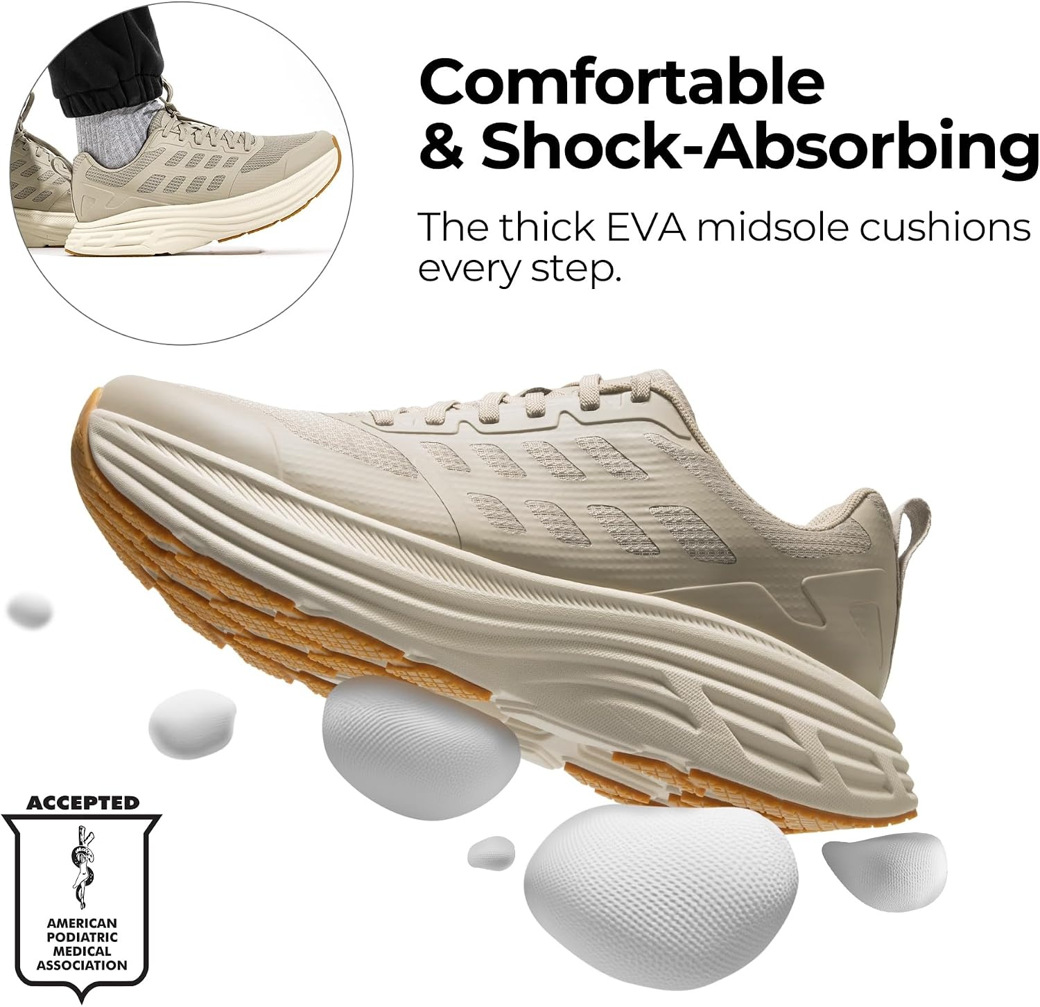 image:imageNORTIV 8 Mens Walking Running Tennis Shoes SneakersApricot