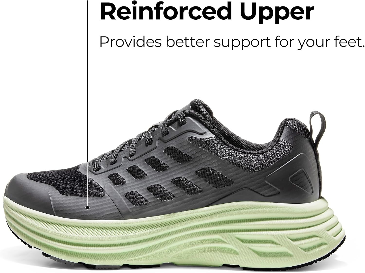 image:imageNORTIV 8 Mens Walking Running Tennis Shoes SneakersBlackGreen
