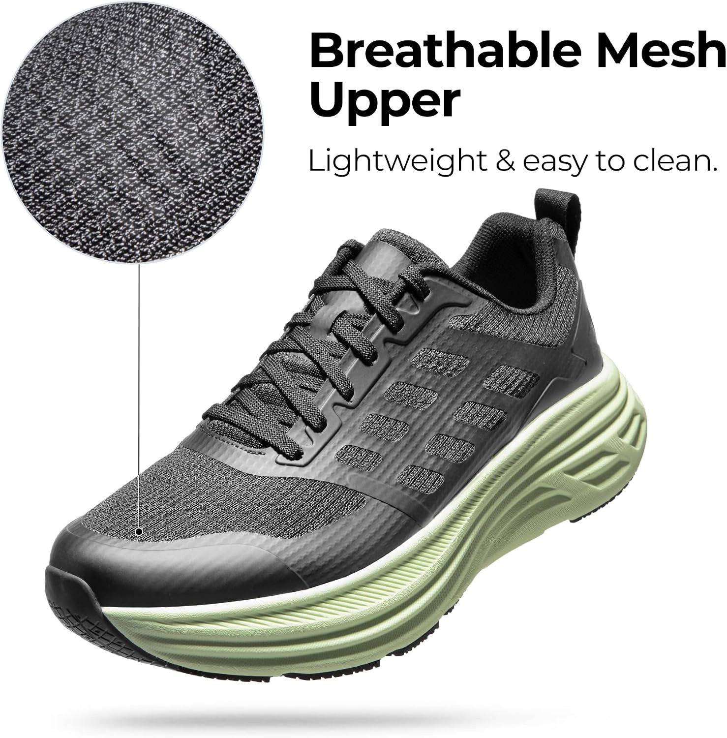 image:imageNORTIV 8 Mens Walking Running Tennis Shoes SneakersBlackGreen