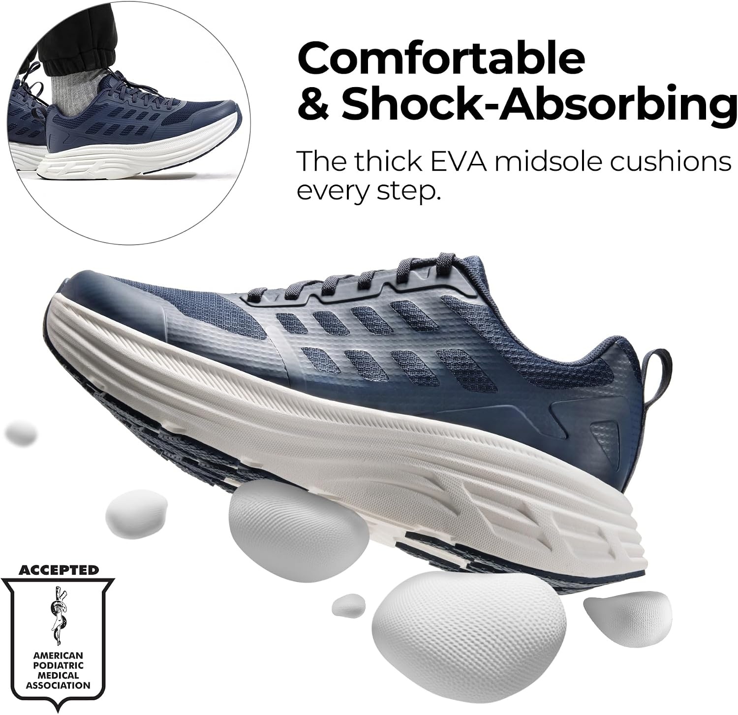 image:imageNORTIV 8 Mens Walking Running Tennis Shoes SneakersBlue