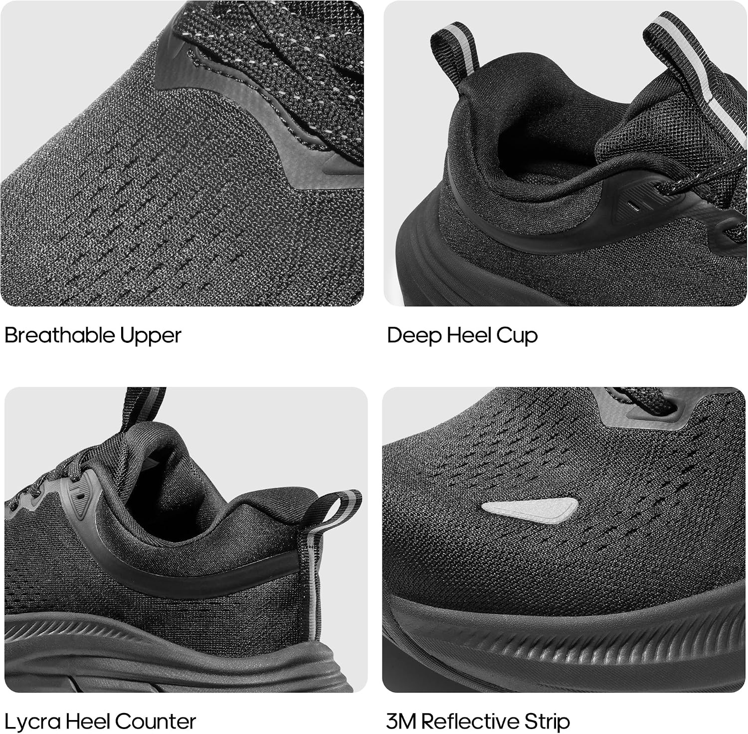 image:imageNORTIV 8 Mens Walking Shoes Running Tennis SneakersAll Black