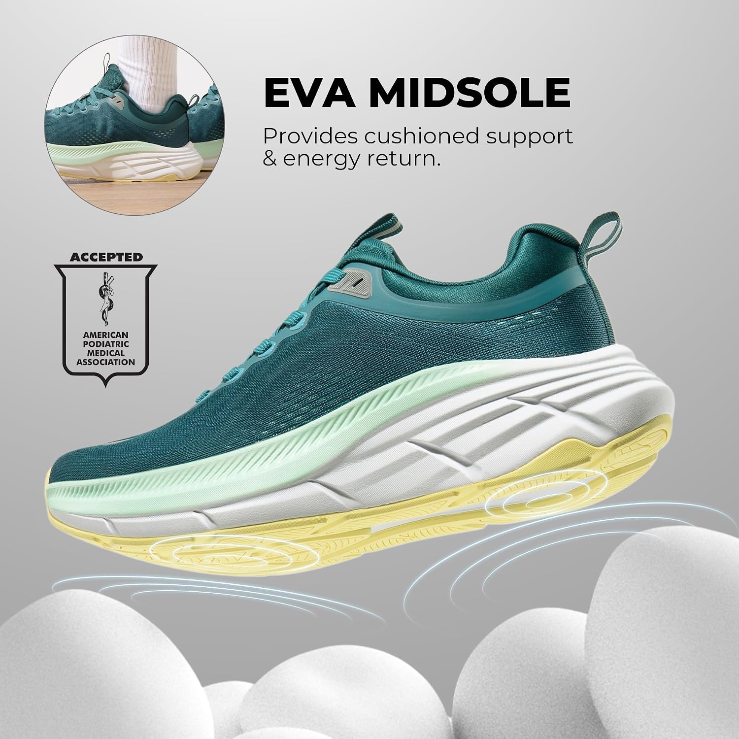 image:imageNORTIV 8 Mens Walking Shoes Running Tennis SneakersBlue Green