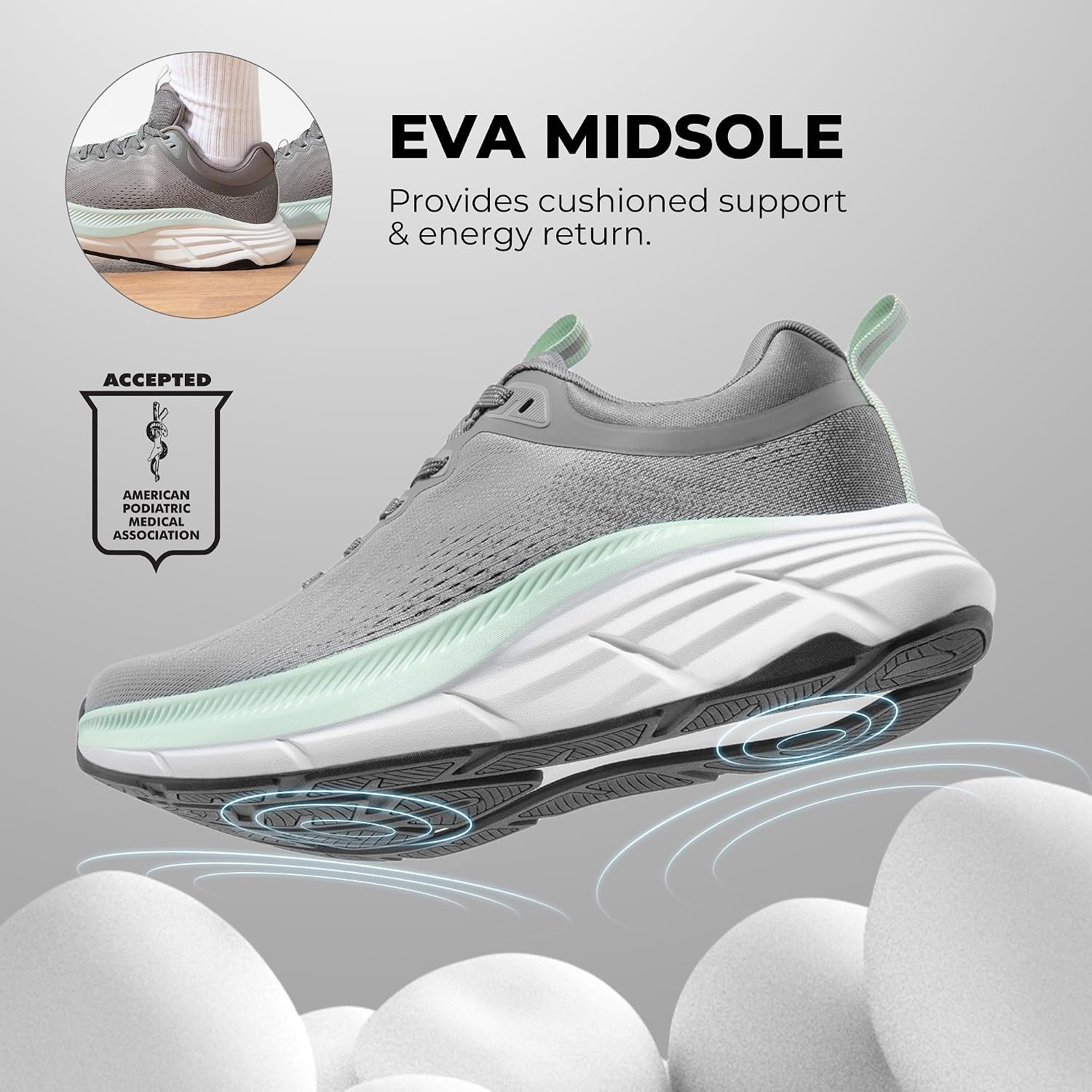 image:imageNORTIV 8 Mens Walking Shoes Running Tennis SneakersGrey
