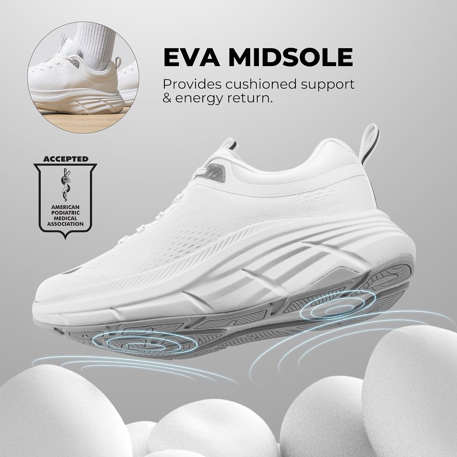 image:imageNORTIV 8 Mens Walking Shoes Running Tennis SneakersWhite