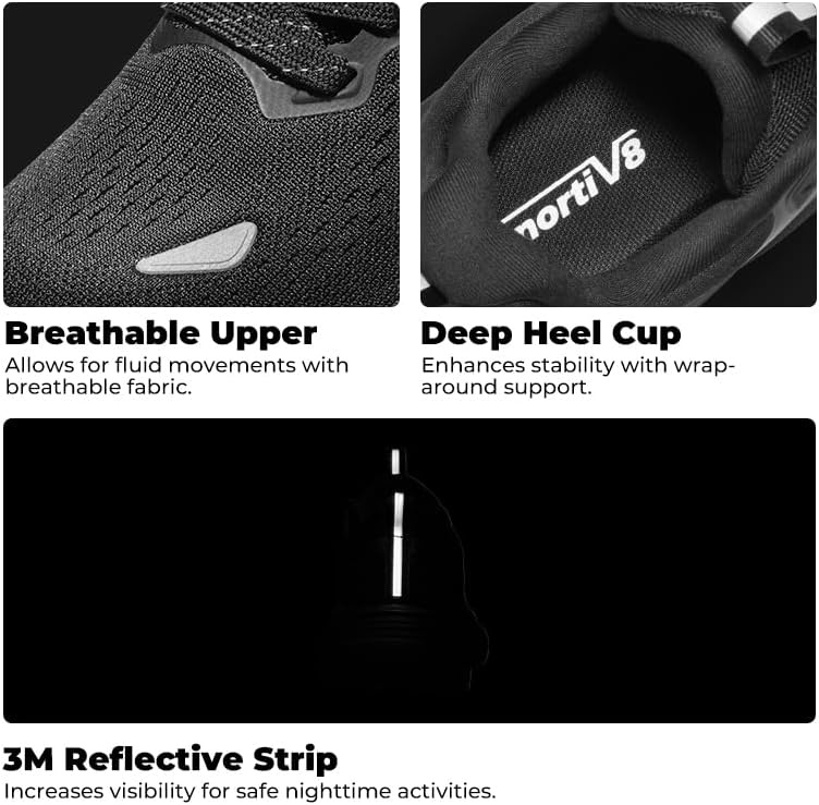 image:imageNORTIV 8 Womens Walking Shoes Running Tennis SneakersAll Black