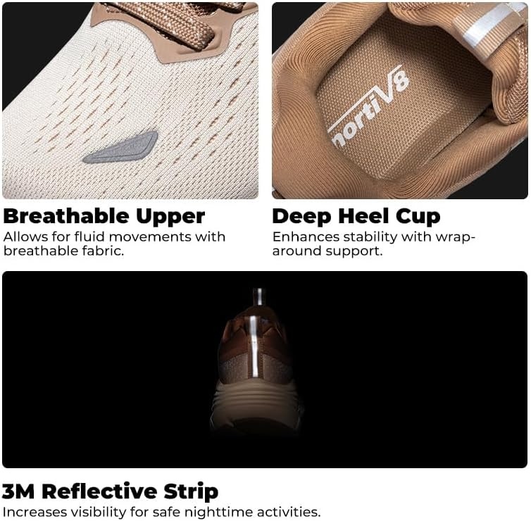 image:imageNORTIV 8 Womens Walking Shoes Running Tennis SneakersBeigeKhaki