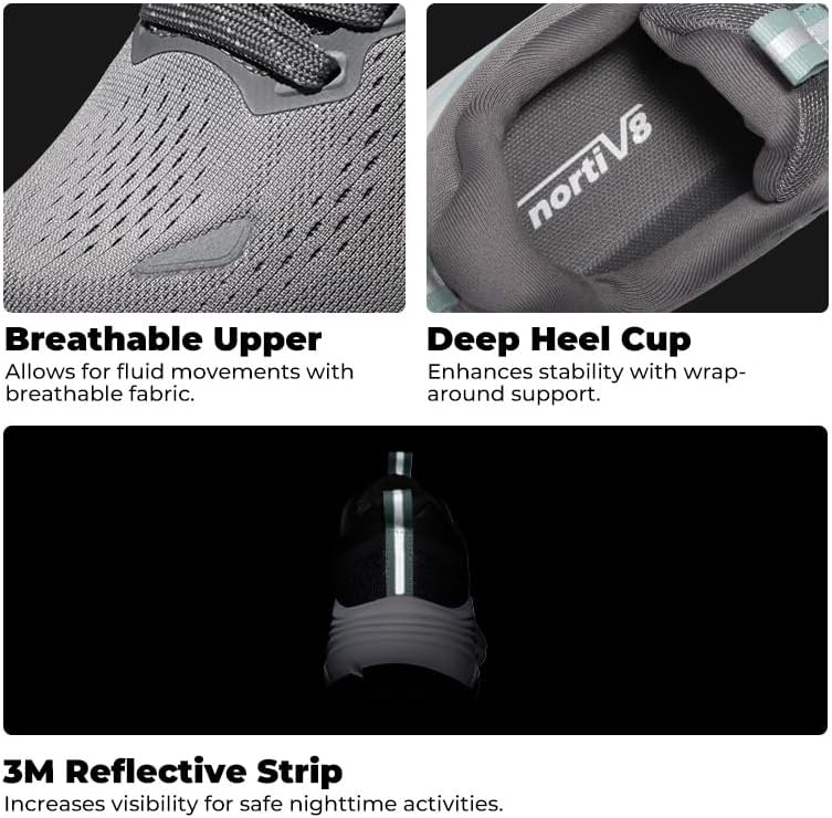 image:imageNORTIV 8 Womens Walking Shoes Running Tennis SneakersGrey