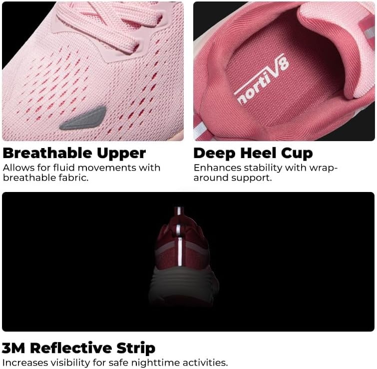 image:imageNORTIV 8 Womens Walking Shoes Running Tennis SneakersPink