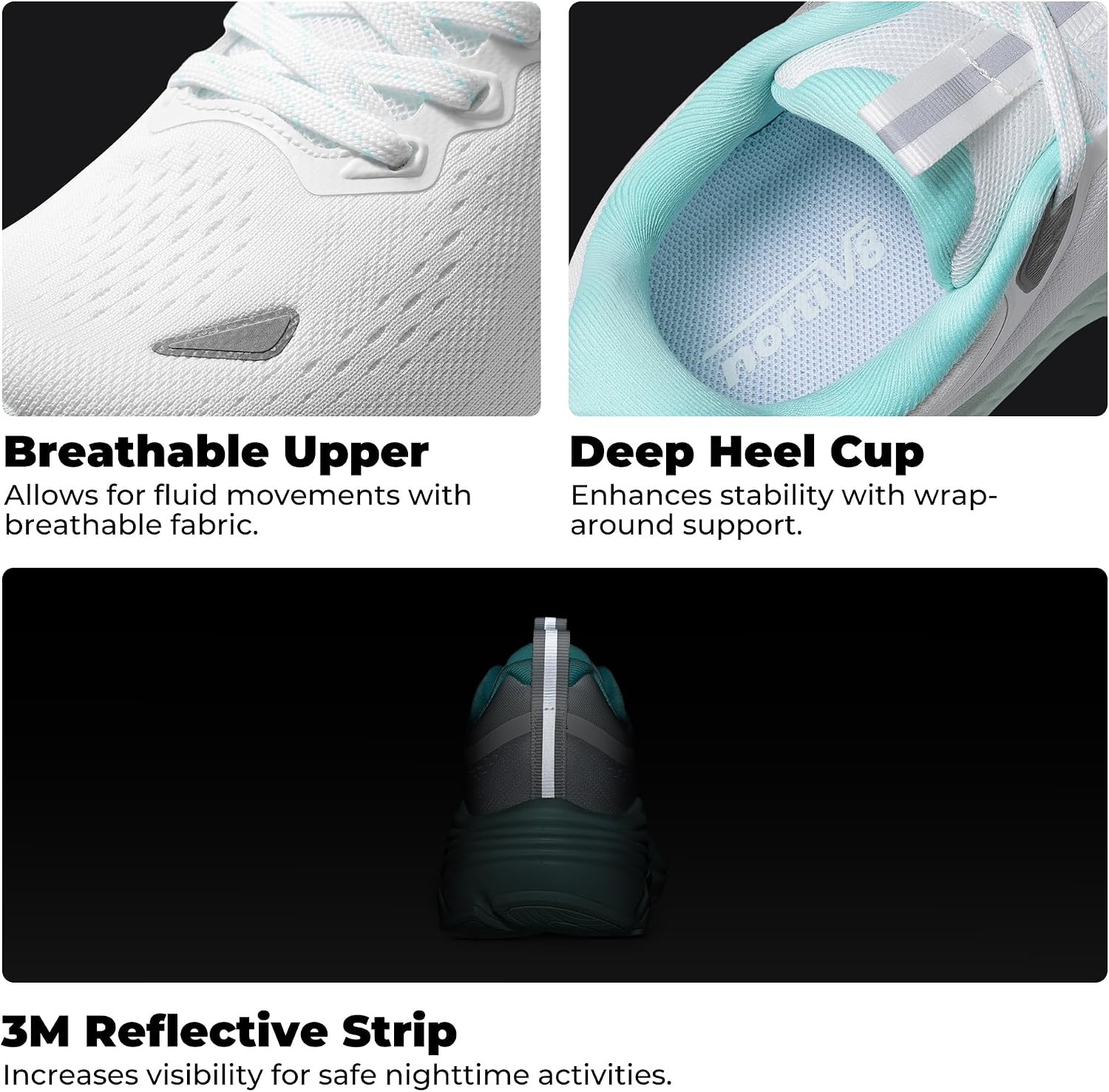 image:imageNORTIV 8 Womens Walking Shoes Running Tennis SneakersWhiteBlue