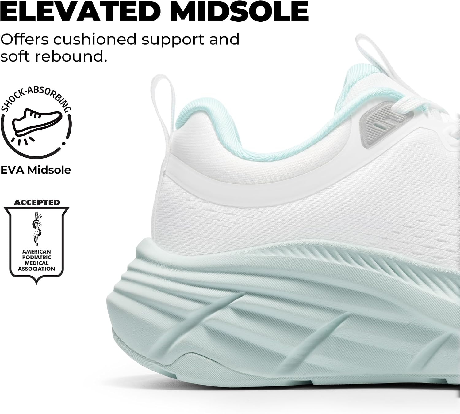 image:imageNORTIV 8 Womens Walking Shoes Running Tennis SneakersWhiteBlue
