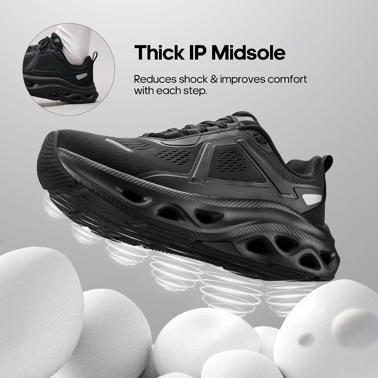 image:imageNORTIV 8 Womens Cushioned Walking Fashion SneakersAll Black