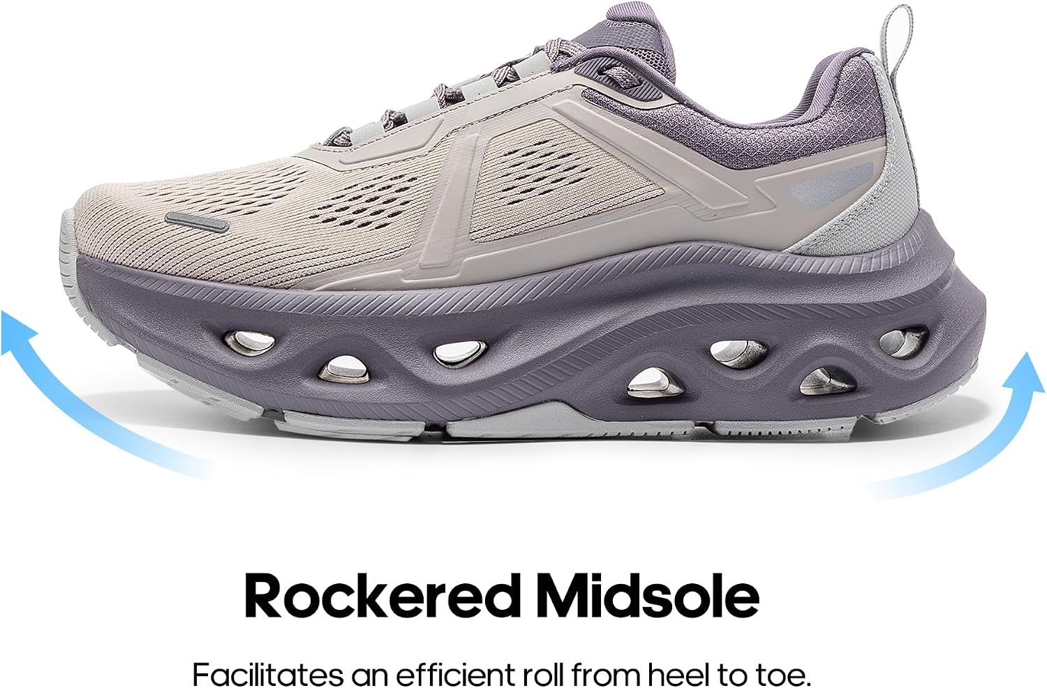 image:imageNORTIV 8 Womens Cushioned Walking Fashion SneakersGrey PinkPurple