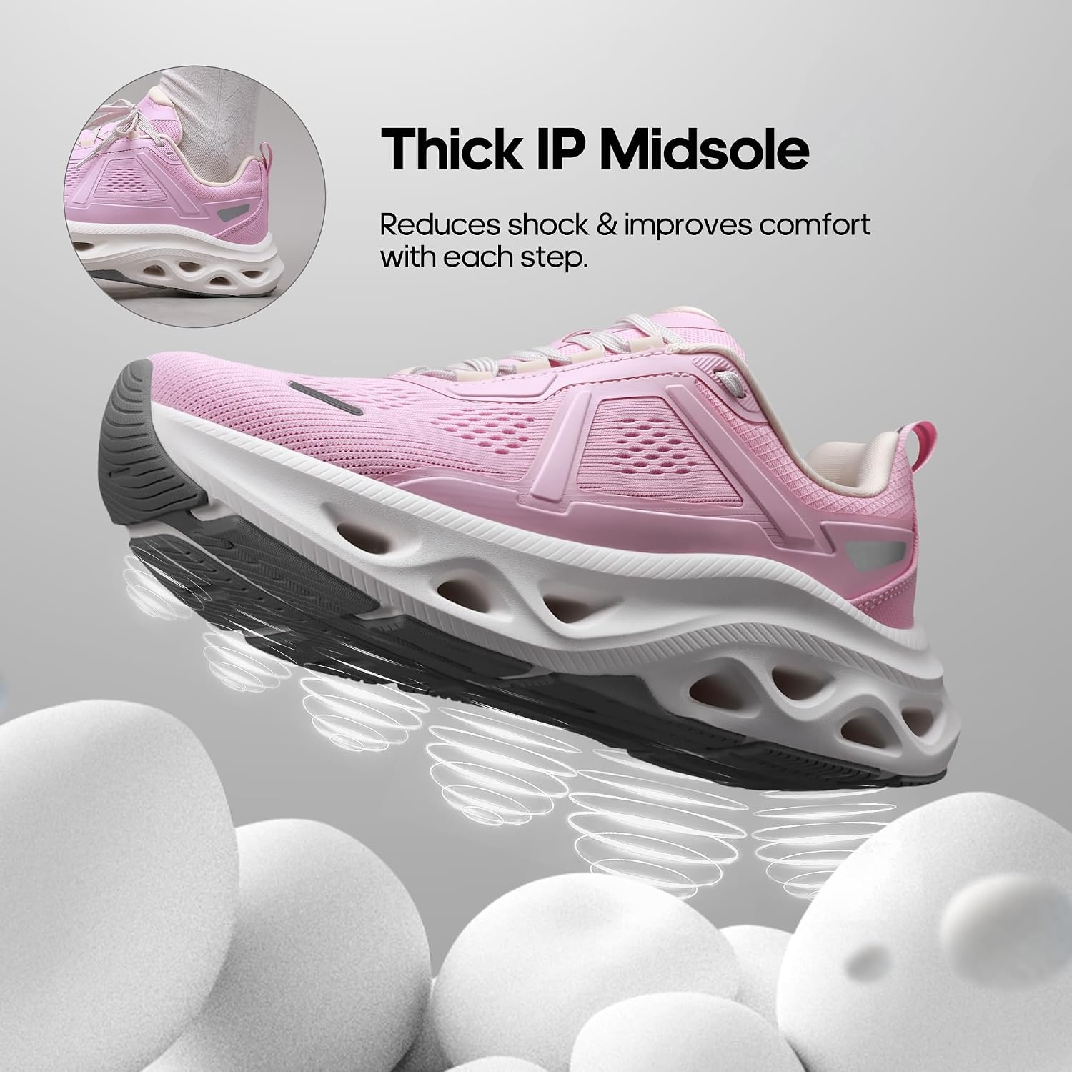 image:imageNORTIV 8 Womens Cushioned Walking Fashion SneakersPink