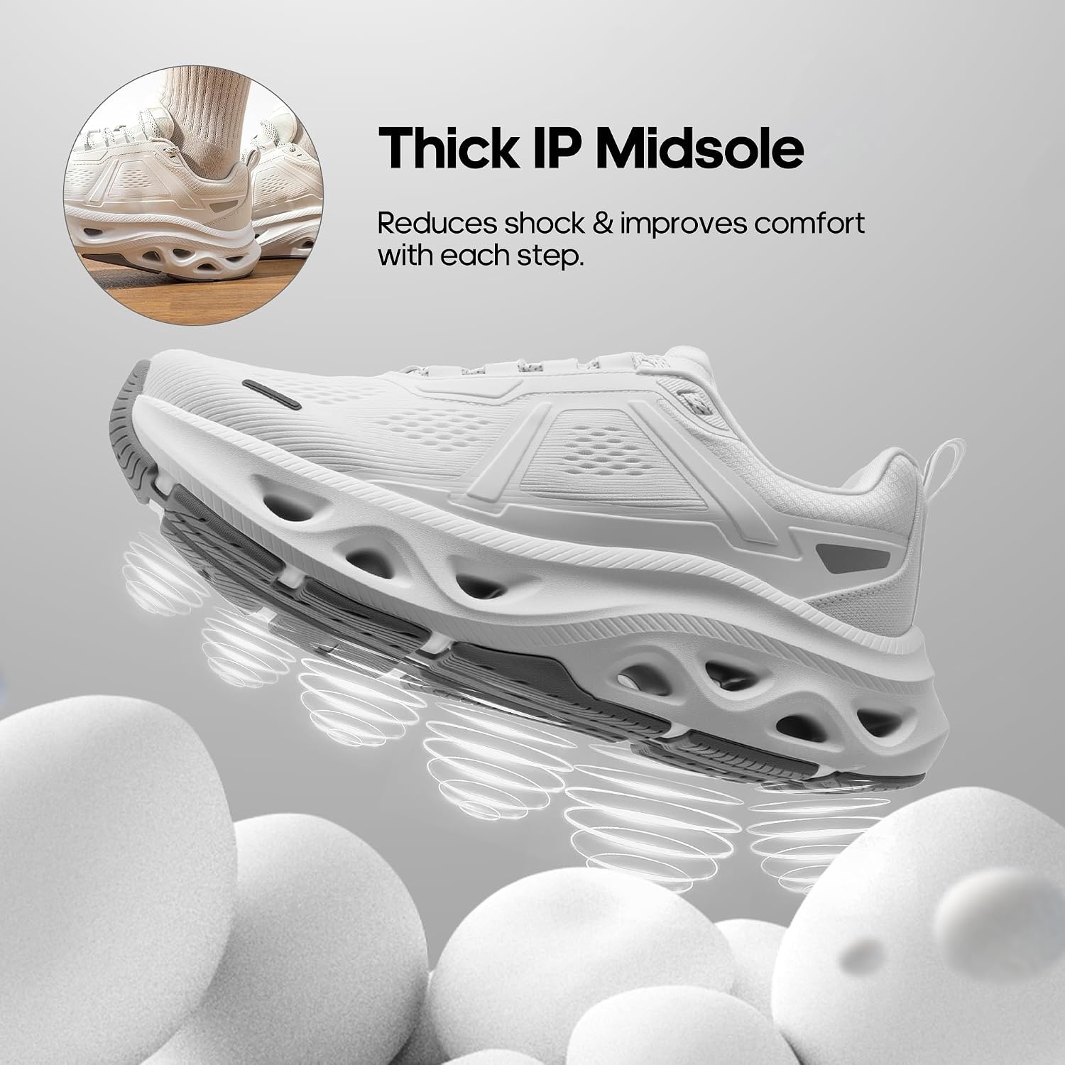 image:imageNORTIV 8 Womens Cushioned Walking Fashion SneakersWhite