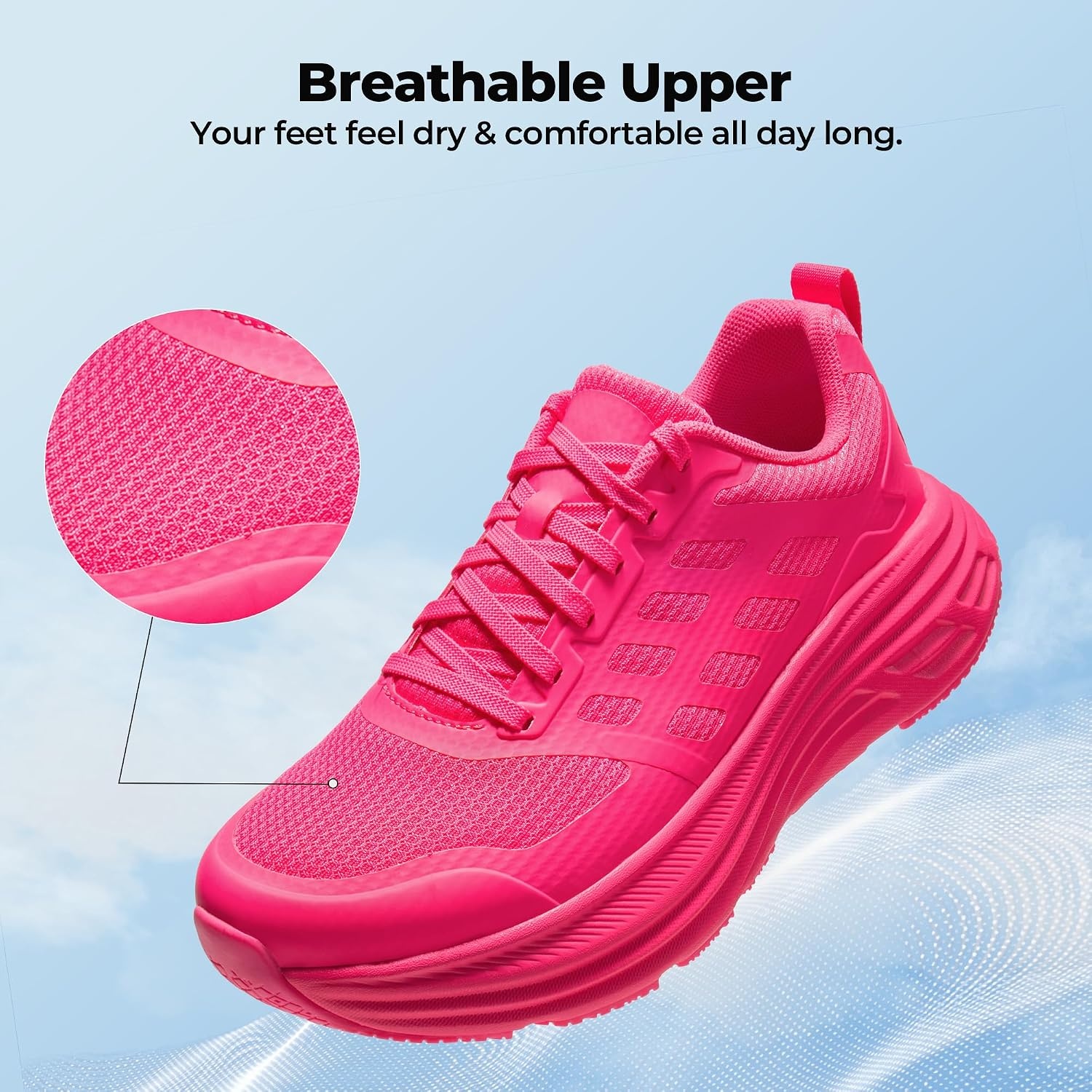 image:imageNORTIV 8 Womens Walking Shoes Running Tennis SneakersHot Pink